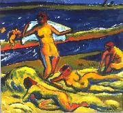 Max Pechstein Bathers oil painting